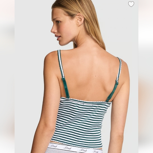 New Victoria Secret PINK Pointelle Henley Cami - Picture 2 of 5